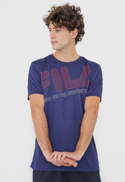 Camiseta Fila Lettering Azul-Marinho - Marca Fila