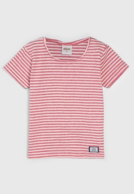 Camiseta Elian Infantil Listrada Vermelha/Off-White - Marca Elian