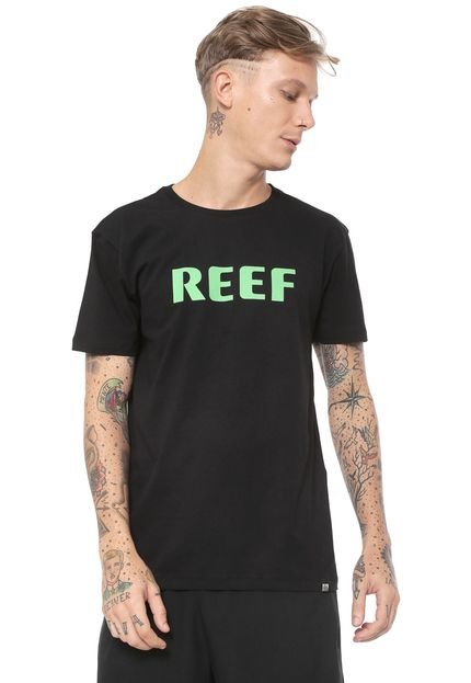 Camiseta Reef Name Logo Preta - Marca Reef