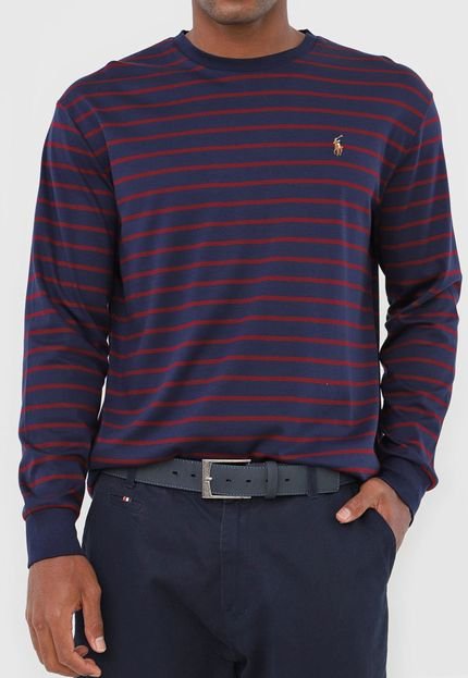 Camiseta Polo Ralph Lauren Listrada Azul-Marinho - Marca Polo Ralph Lauren