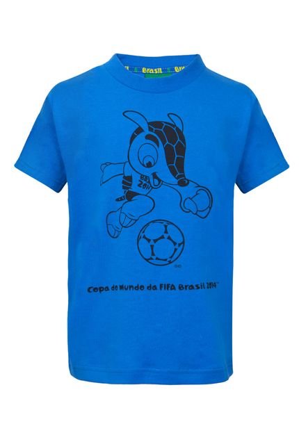 Camiseta Licenciados Copa do Mundo Fuleco 10 Infantil Azul - Marca Licenciados Copa do Mundo