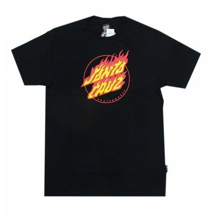 Camiseta Santa Cruz Flaming Dot Front Masculina Preto - Marca Santa Cruz