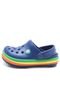 Babuche Crocs CB Rainbow Band Clog K Azul - Marca Crocs