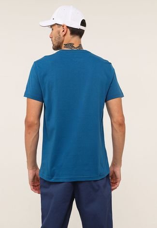 Camiseta Tommy Hilfiger Monograma Bordado Azul Claro disponível na Loja  Averse
