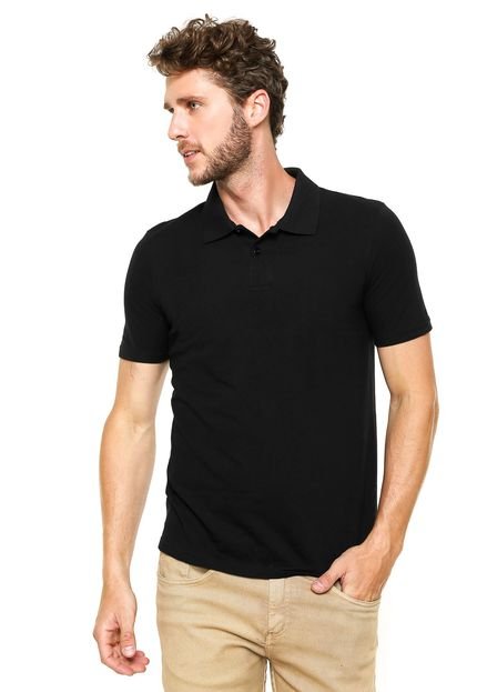 Camisa Polo Hering Slim Lisa Preta - Marca Hering