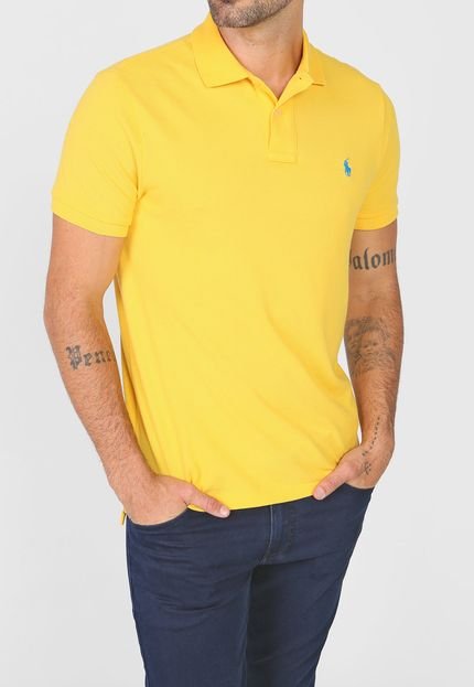 Camisa Polo Polo Ralph Lauren Slim Logo Amarela - Marca Polo Ralph Lauren