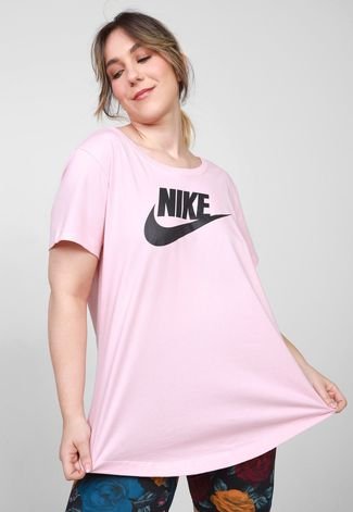 Camiseta Nike Sportswear Plus Size Essntl Rosa - Compre Agora