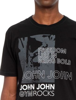 Camiseta John John Masculina Rg Gym Rocks Preta - Compre Agora