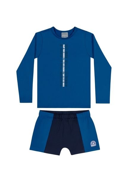 Conjunto Camiseta e Sunga Boxer Infantil Quimby Azul - Marca Quimby