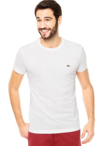 Camiseta Lacoste Slim Fit Branca