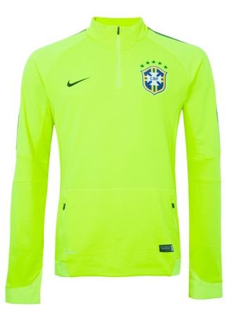 Blusa Nike CBF Brasil Squad LS Verde - Compre Agora