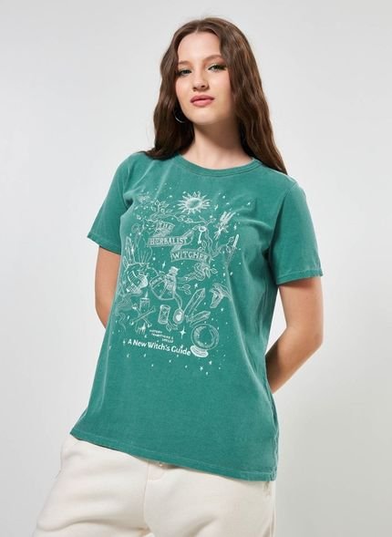 Camiseta Mística Verde Com Strass - Marca Youcom