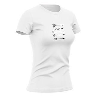 Camiseta Feminina Babylook de Algodão Gola Redonda Estilo Casual Confortavel Flechas