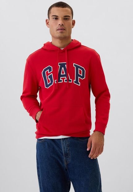 Blusa de Moletom Fechada GAP Logo Vermelha - Marca GAP