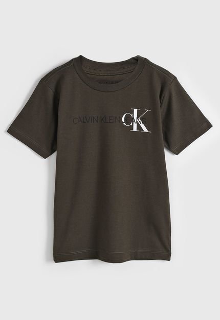 Camiseta Calvin Klein Kids Infantil Logo Verde - Marca Calvin Klein Kids
