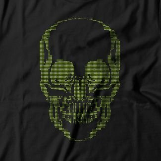 Camiseta Feminina Pixel Skull - Preto