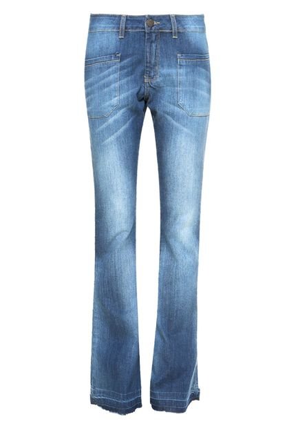 Calça Jeans Shoulder Flare Bolsos Azul - Marca Shoulder