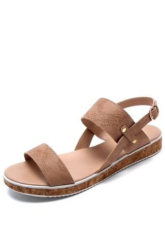 Rasteira DAFITI SHOES Com Pedras Nude - Compre Agora