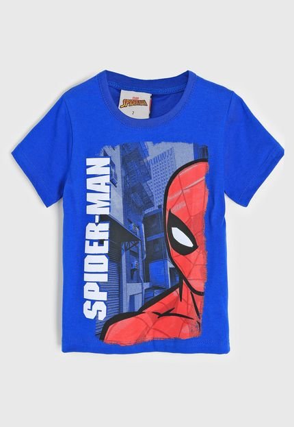 Camiseta Infantil Fakini Homem-Aranha Azul - Marca Fakini