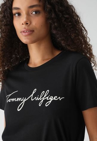 Camiseta Tommy Hilfiger Heritage Crew Neck Graphic Preta