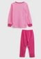 Pijama Tricae Longo Infantil Lhama Rosa - Marca Tricae