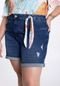 Bermuda Jeans Plus Size Boyfriend com Lenço - Marca Lunender
