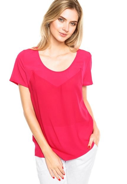 Blusa Cia da Moda Rayon Rosa - Marca Cia de Moda