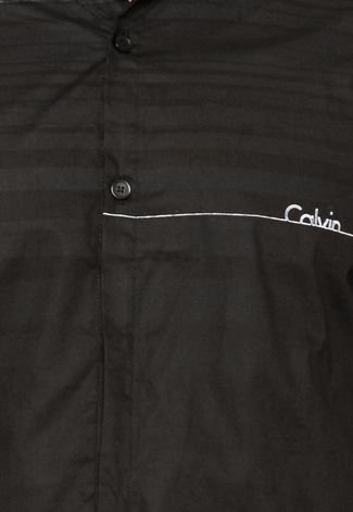 Camisa Calvin Klein Jeans Estampada Preta
