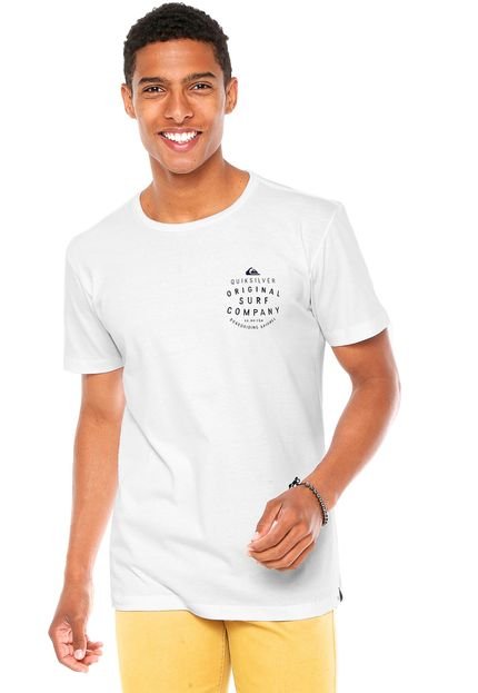 Camiseta Quiksilver Manga Curta Slim Fit OSC Branca - Marca Quiksilver