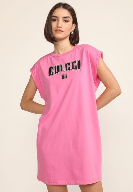 Vestido Colcci Curto Logo Rosa - Marca Colcci