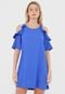 Vestido Calvin Klein Curto Babado Azul - Marca Calvin Klein