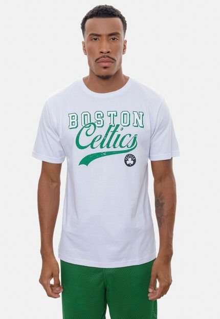 Camiseta NBA College Logo Boston Celtics Off White - Marca NBA