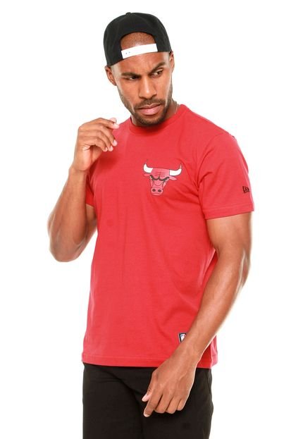 Camiseta New Era Logo Chicago Bulls Vermelha - Marca New Era
