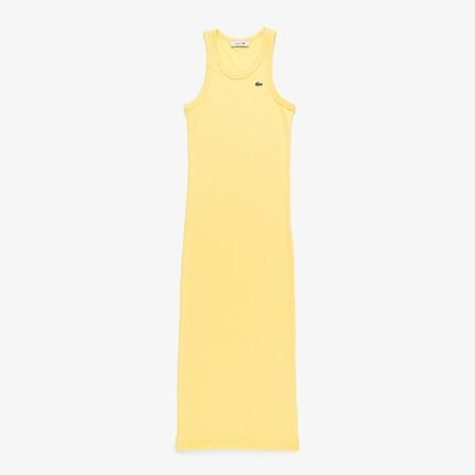 Vestido feminino Lacoste em algodão orgânico sem mangas Amarelo - Marca Lacoste