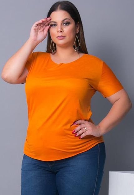 Blusa camiseta t-shirt tecido sued Urbania Suede laranja - Marca Urbania