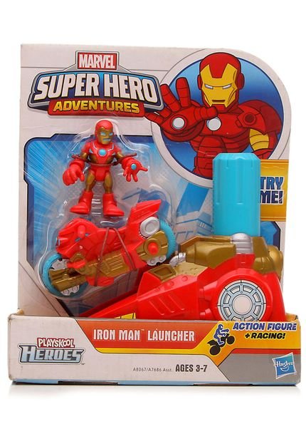 Conjunto Marvel Superhero Lançador Iron Man Vermelho Playskool - Marca Playskool