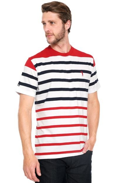 Camiseta Aleatory Listras Vermelha/Branca - Marca Aleatory