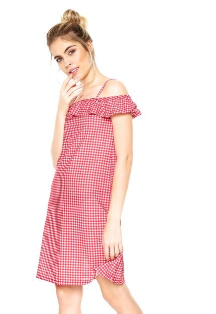 Vestido Ciganinha FiveBlu Curto Vichy Vermelho - Marca FiveBlu