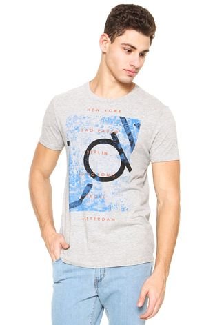 Camiseta Calvin Klein Jeans Cidades Cinza