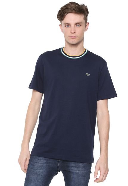 Camiseta Lacoste Listras Azul-marinho - Marca Lacoste