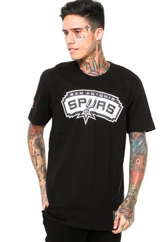 Camiseta New Era Logo San Antonio Spurs Preta