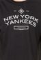 Camiseta Manga Curta New Era Stripes 9 New York Yankees Preta - Marca New Era