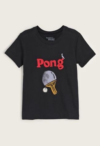Camiseta Infantil Reserva Mini Pong Preta
