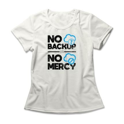Camiseta Feminina No Backup - Off White - Marca Studio Geek 