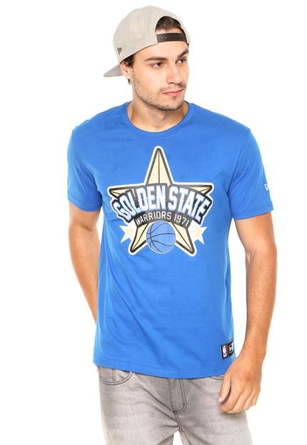 Camiseta New Era Star Golden State Warriors Azul/Amarela - Marca New Era