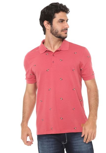Camisa Polo Hering Estampada Rosa - Marca Hering