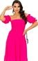 Vestido Longo Ciganinha Jennifer Viscose rosa - Marca Cia do Vestido