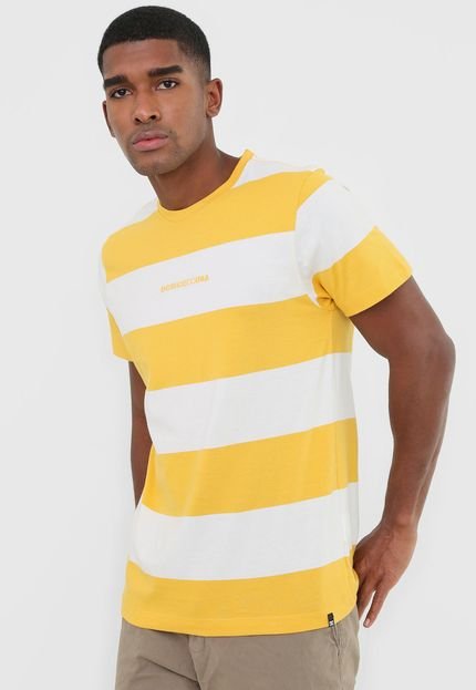Camiseta DC Shoes Uptown Stripe Amarela/Off-White - Marca DC Shoes
