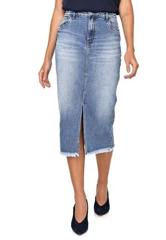 Saia jeans midi sales dudalina