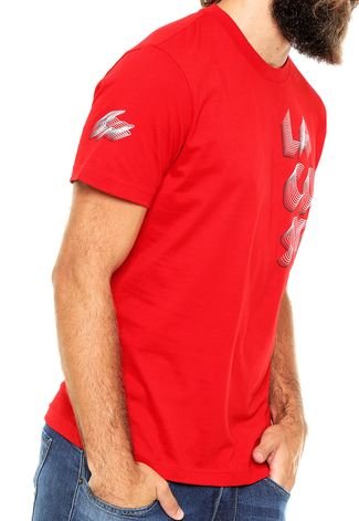 Camiseta Lacoste Estampada Vermelha